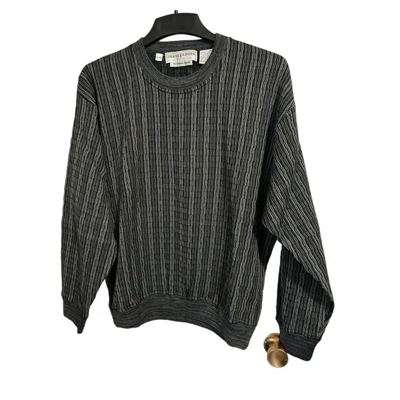 Jhane Barnes vintage woven in Japan Abstract Art wool blend Knit Sweater XL